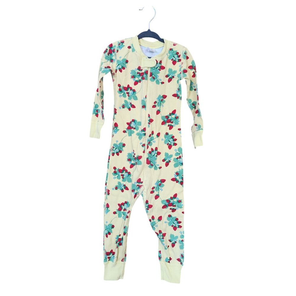 Hanna Andersson Baby Girl Floral Print Organic Cotton Zip Pajamas 90 Cm US 3